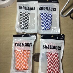 Fashion Checkerboard Sneaker Bundle (4) Shoelaces- Unisex**120cm
